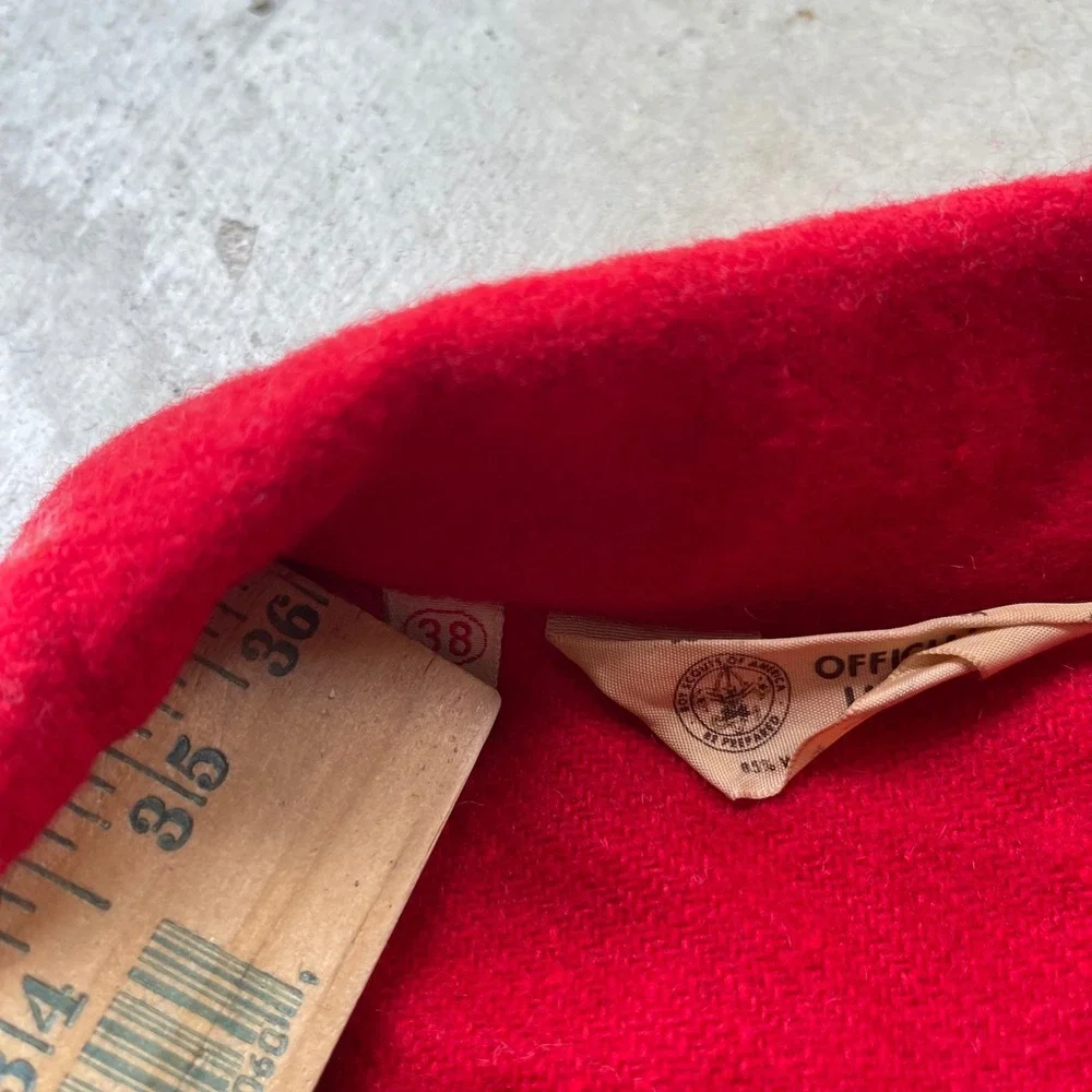 Vintage Boy Scouts of America Red Wool Patch Jacket BSA 38 L 70s 50 Miler Award